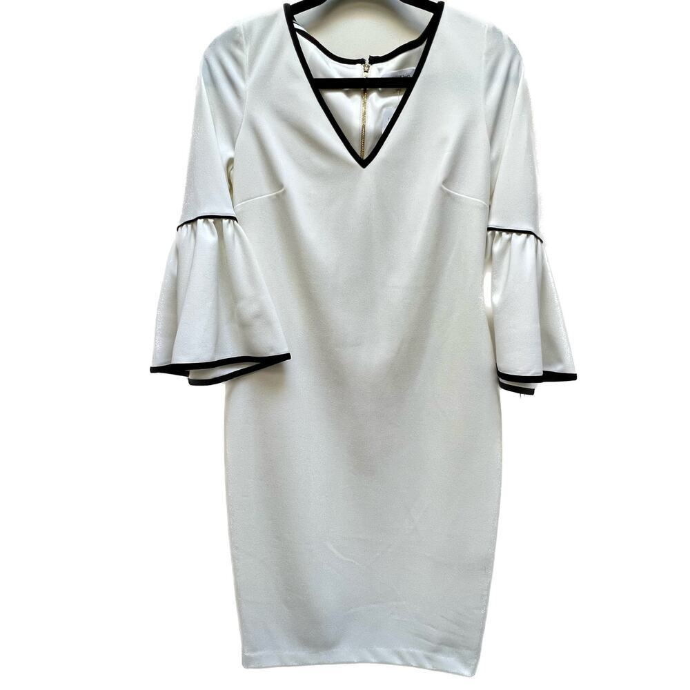 Calvin Klein White Sheath Dress Size 6 Mother Of The Bride NEW